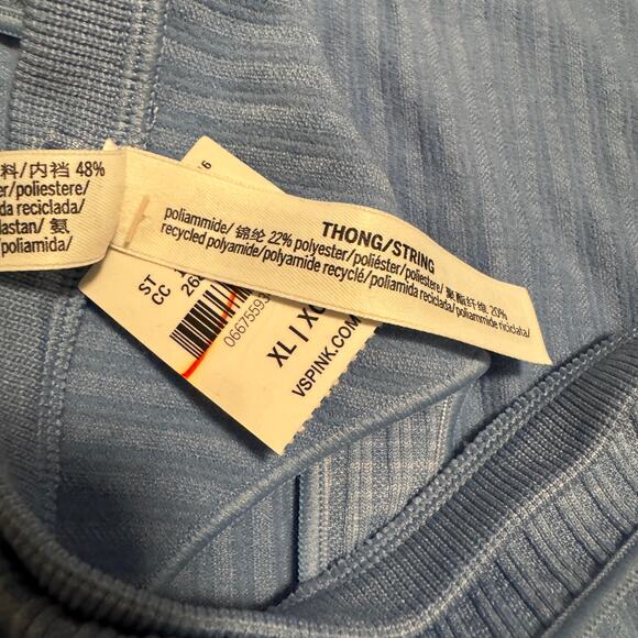 Victoria's Secret Panty Seamless High Leg Thong Panty Regatta Blue Size XL NWT - Picture 4 of 5